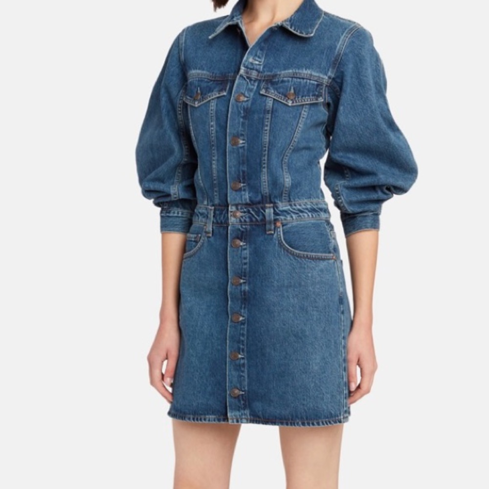 AGOLDE BALLOON SLEEVES DENIM DRESS